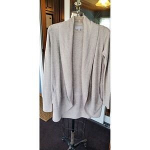 Barefoot Dreams CozyChic Lite Cardigan 452 Taupe Open Front Shawl Collar XS/S